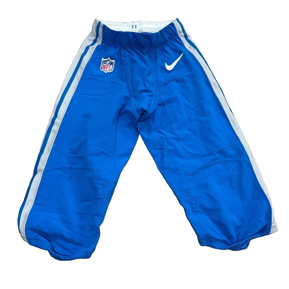 2017 Detroit Lions NFL Game Issued Worn Blue Pants Nike DRI-FIT On Field Size 24